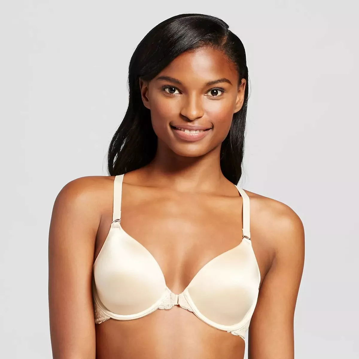 Maidenform 38DD Bra Beige T-Back Extra Coverage Smartzone Shaping Front Snap  New