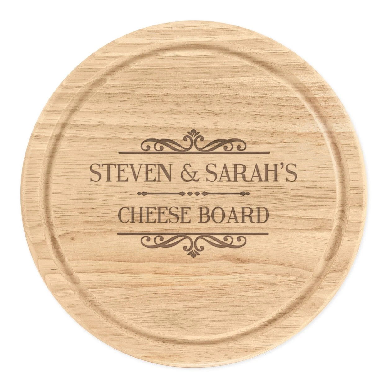 Tabla Para Cortar Personalizada De Madera Redonda 25 Cm Con Nombre
