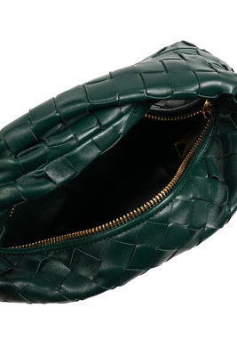 トートバッグ BOTTEGA VENETA Army Green Nappa Leather Mini Jodie Handbag Bottega Veneta Jodie Mini leather tote bag Bottega Veneta