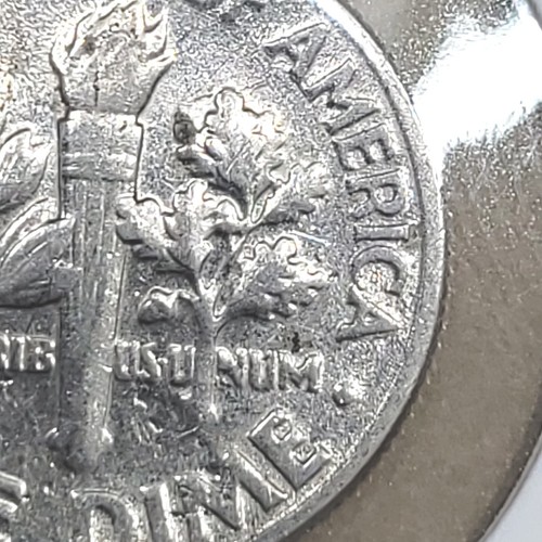 1970-D Roosevelt Dime Strike Error-Ddr, Die Break Reverse. - Picture 17 of 17