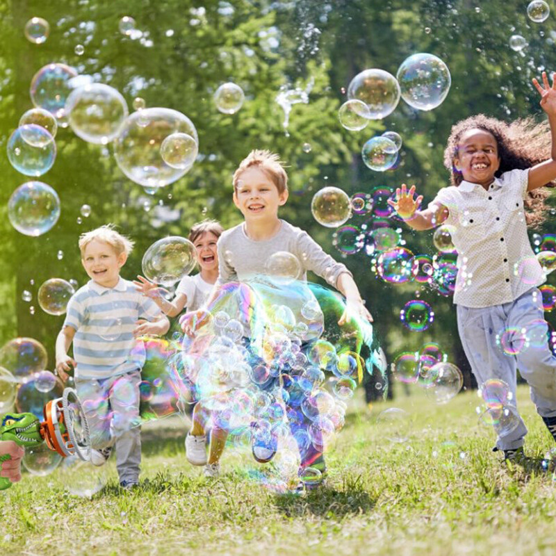 Electric Children's Fan Dinosaur Bubble Machine,Fun Big Bubble Wand