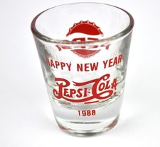 Pepsi Cola USA Vetro Stamper Bicchierino da Shot Colpo Glass 1988 Rosso