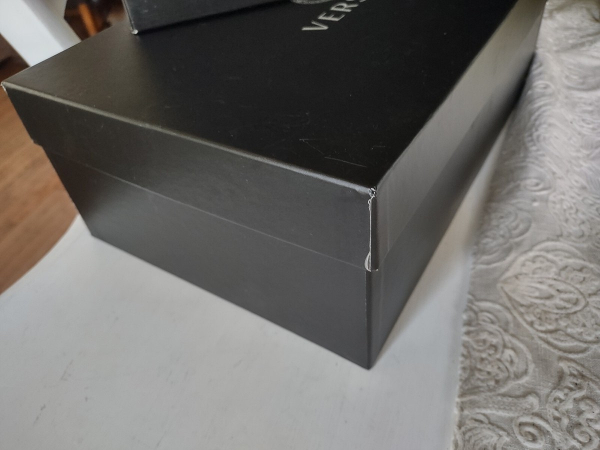 Versace Black Designer Shoe Box Versace Black Leather Coin Holder Pouch & Original Box, Made  main image 3