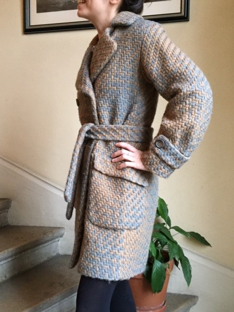 Manteau Tweed Comptoir Des Cotonniers - Pied De Poule Gris - Taille 36 - Occasion Très Bon État
