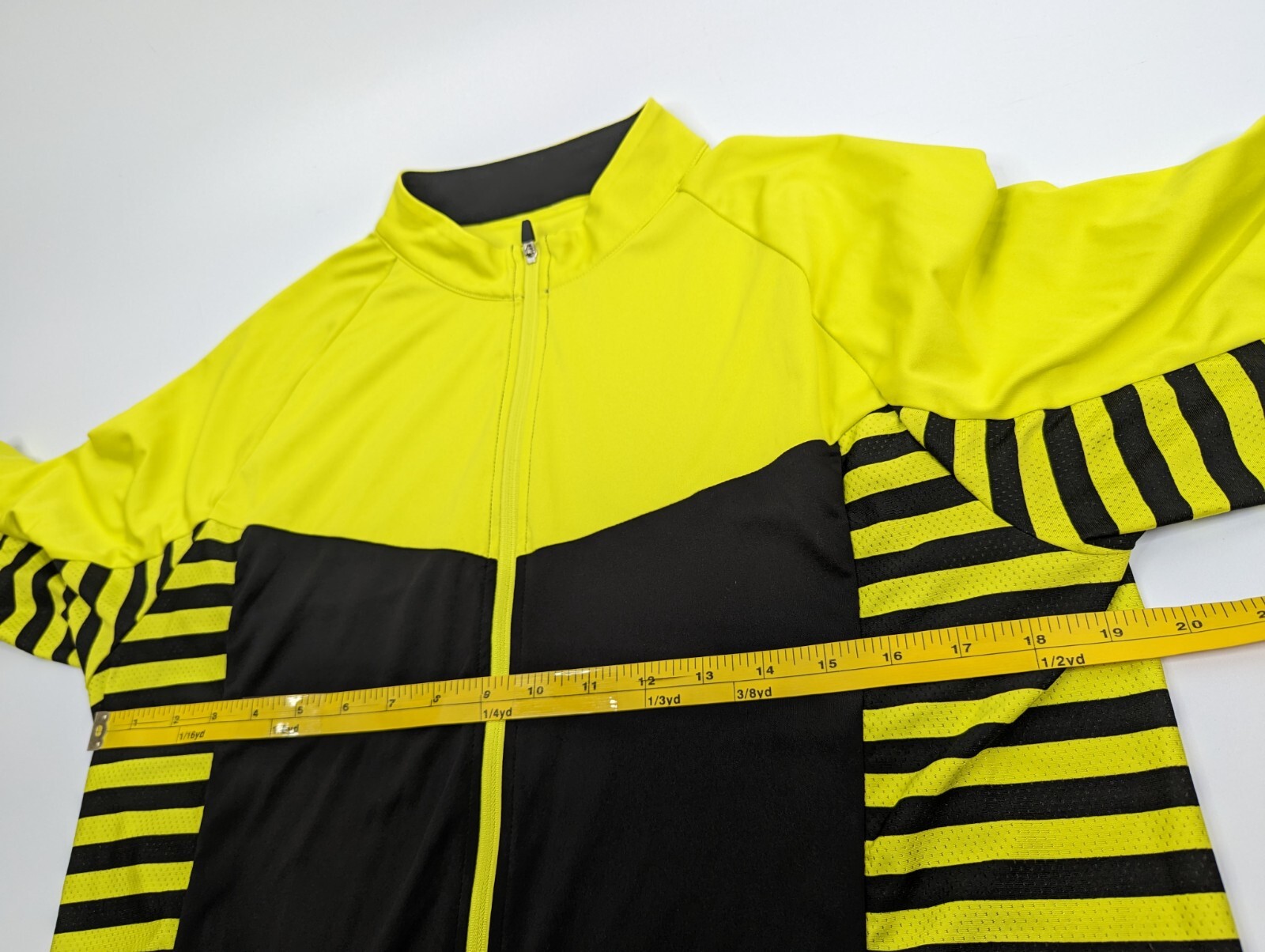 Performance Elite Used Cycling Jersey Black & Neon Yellow Stripe 4