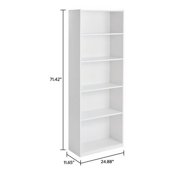 Mainstays 71 5-Shelf Standard Bookcase White P90261343 main image 1