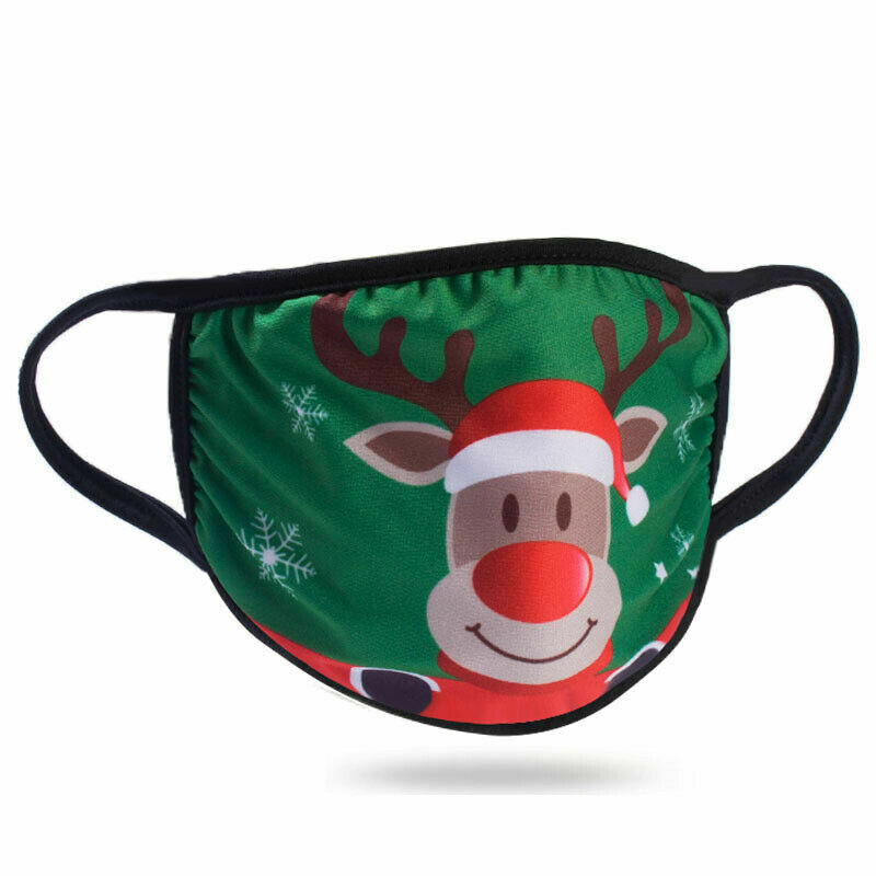 LED Light Up Christmas Face Mask 7 Colors Filter Glowing Xmas Mask