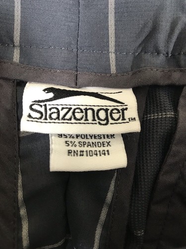 Slazenger Golf Pants Mens 34x30 Flat Front Gray White Plaid Stretch - Picture 6 of 12
