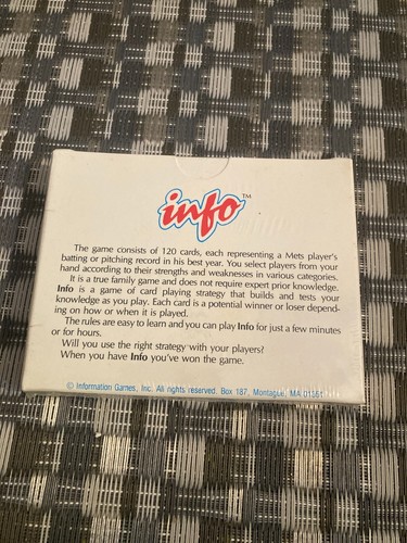 Info Baseball Card Game Edizione New York Mets NUOVO e SIGILLATO Strategia Vintage - Foto 2 di 2