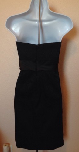 NWT White House Black Market Black Strapless Jacquard Cocktail Dress Size 4 - Picture 4 of 5