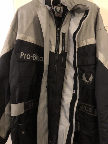 Vintage Belstaff Motorcyle Coat in Black & Silver with Removable Lining - Picture 8 of 16