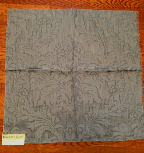 HIGHLAND COURT Catlin Damask in Wedgewood 25 1/2 x 26" Cotton Fabric Sample