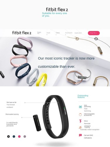 Fitbit Flex 2 Intelligenter Aktivitätstracker Fitness Schlaf Tracker Armband BLAU - Bild 10 von 10