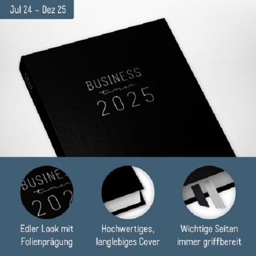 Häfft Business-Timer Buchkalender 2024/2025 - 18 Monate - Schwarz - Bild 2 von 5