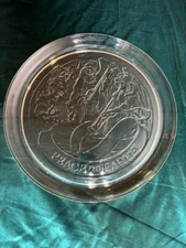 INDIANA GLASS "Peace on Earth" Angels Christmas Crystal Platter 13"