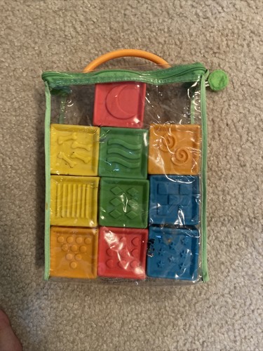 Infantino Colorful Soft Rubber Baby Building Blocks Set of 10 Sensory - Picture 4 of 4