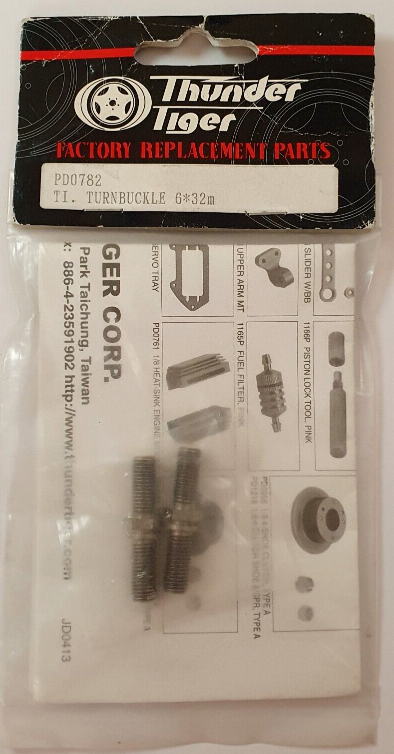 PD0782 Thunder Tiger EB4 Titanium Front Upper Turnbuckle M6x32mm - Vintage RC