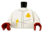 Lego New Beekeeper Minifig Torso White Jumpsuit Orange Honeycomb Red Hands D361