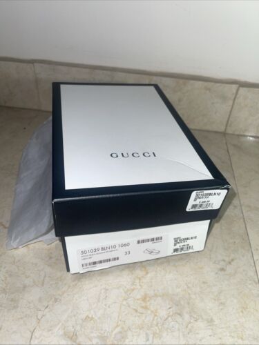 NIB Gucci Boys Black Moca Pelle S Gomma Vit Nappa Loafers Sz 33 501039BLN10 US 2 - Picture 3 of 9
