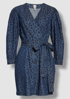 white christmas dresses Veronica Beard Raymond Denim Mini Dress | Midnight Wash main image 1