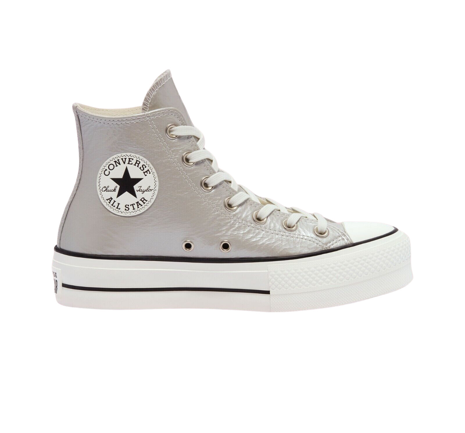 Size 5 - Converse Chuck Taylor All Star Metallic Classics Platform High  Silver Egret for sale online | eBay