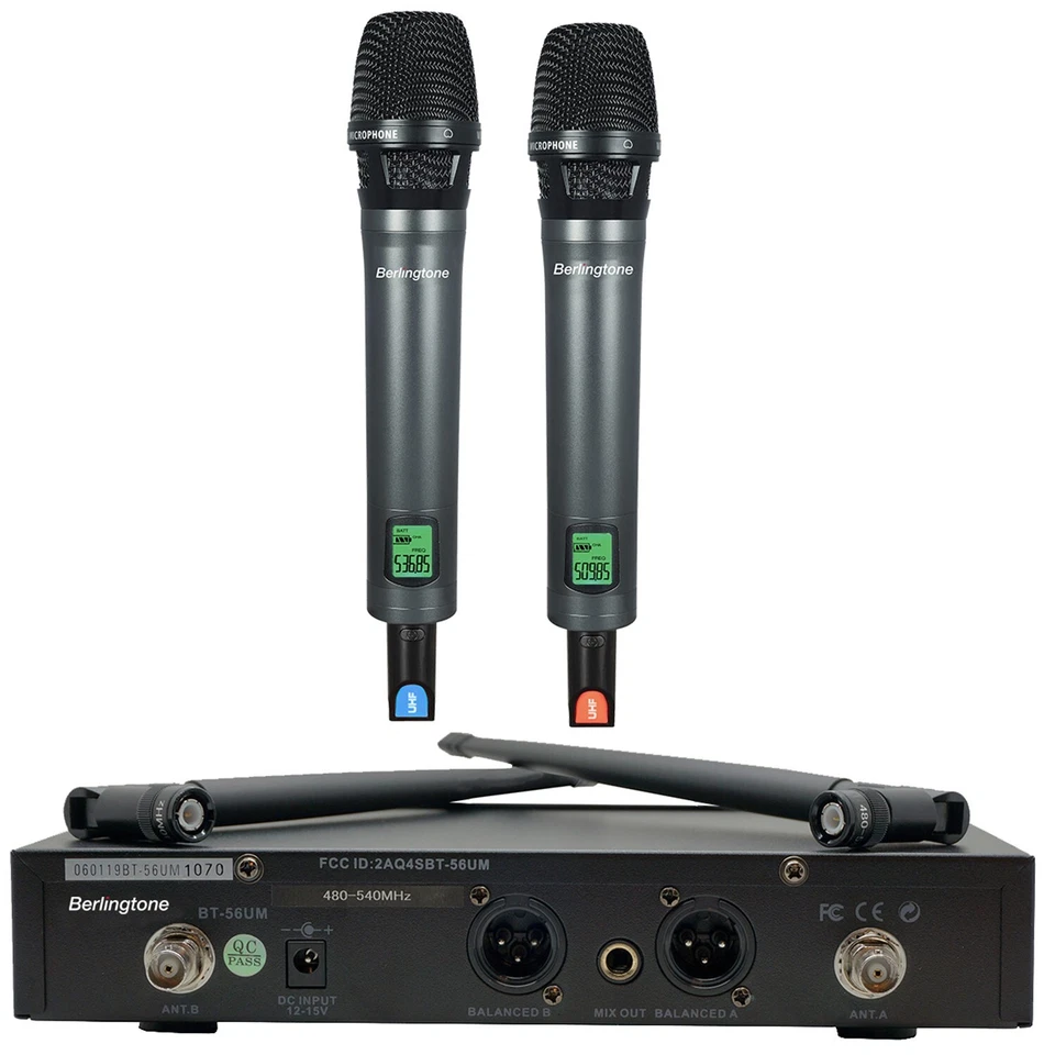 Berlingtone BT-56UM 120 Selectable Channel UHF Wireless Dual Handheld Microphone - Image 4 of 4