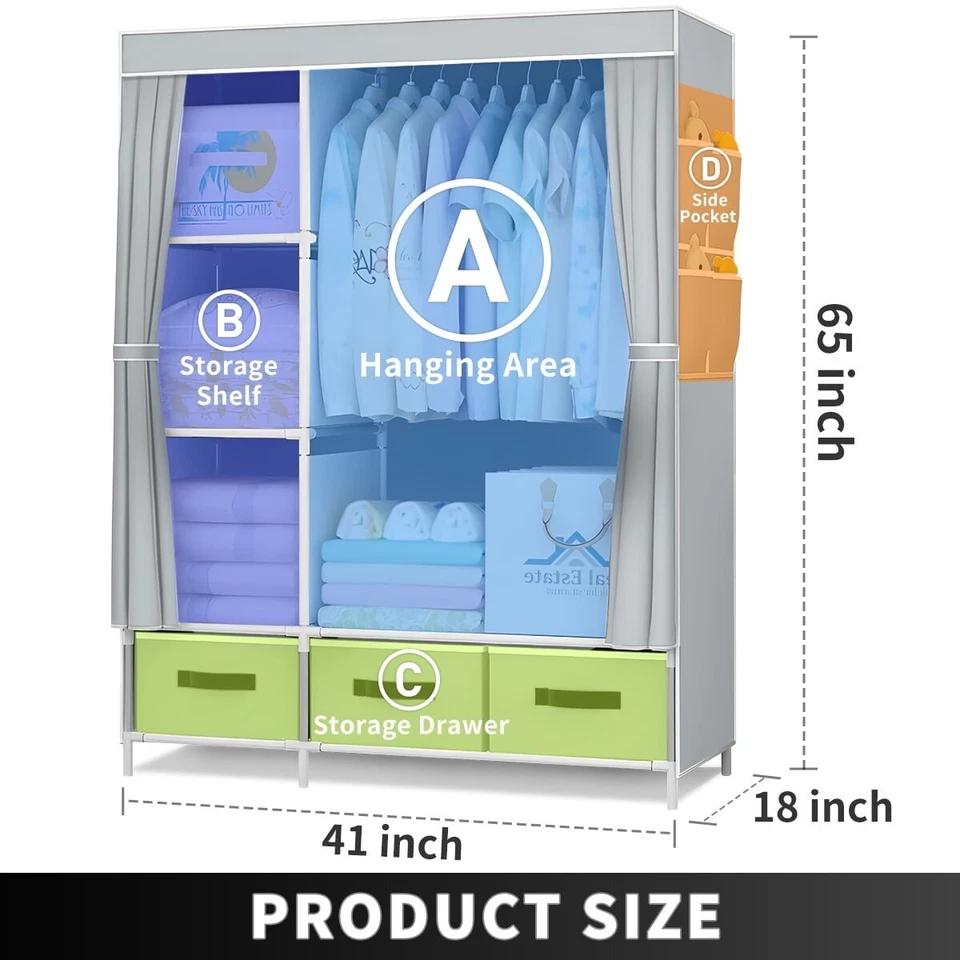 Armario De Ropa Portatil Closet Para Habitacion Organizador Guardarropa Calidad Foto 4 de 4