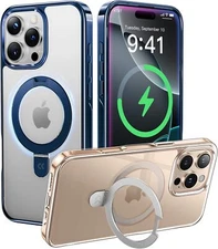 CASEKOO Blue Ti iPhone 16 Pro Max Case, Mag Ring Stand, 16FT Pro, 6.9"