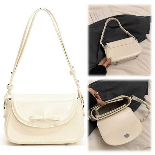 Women Simple Shoulder Bag with Bow Fashion Tote Bag PU Leather Female Dating Bag - Picture 26 of 27