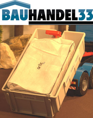 Containerbag 620 x 240 x 115 cm, 3seitige Schürze + Deckel mit Asbestdruck
