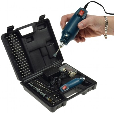 Mini Bohrmaschine Drill-Power V2 12V 12.000 U/min 63 teilig Werkzeug Schleifer