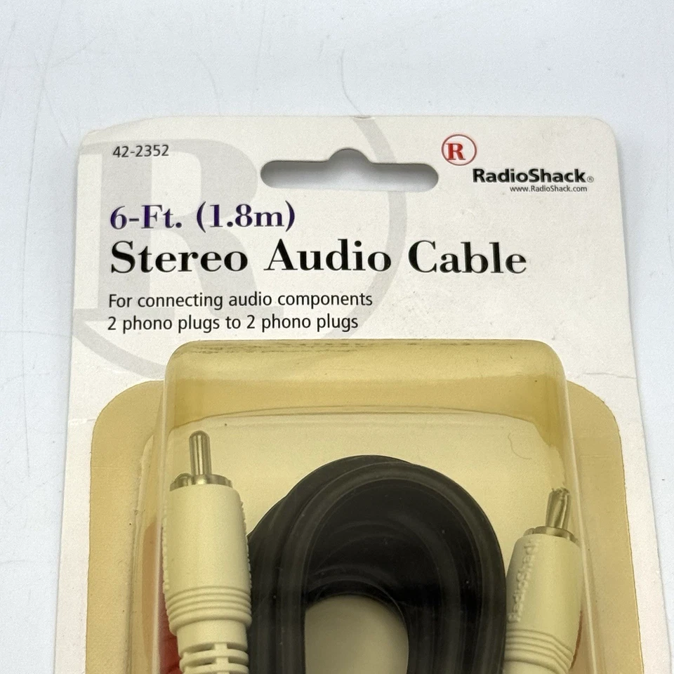 NEW RadioShack 42-2352 6-Ft. Stereo Audio Cable 2 Phono Plugs To 2 Phono Plugs - Image 4 of 4