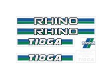 Tioga Rhino decals set -Old school BMX -80s Restoration Stickers Clear Backed