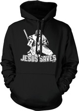 Jesus Saves - Hockey Goalie Sports Holy Religious Unisex Hoodie