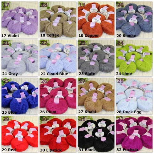 Sale New 1BallsX25gSoft Mohair wool Lace Rug Shawl Sweaters Crochet Yarn 30 - Picture 7 of 12