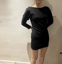 Vintage Black Dress By Renée London Sleeve Splits and Gold Buttons Worn Once