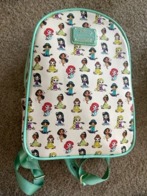 Loungefly Mint Disney Princess All-Over Mini Backpack Loungefly Disney Princess Manga Style All-Over Print Nylon  main image 4
