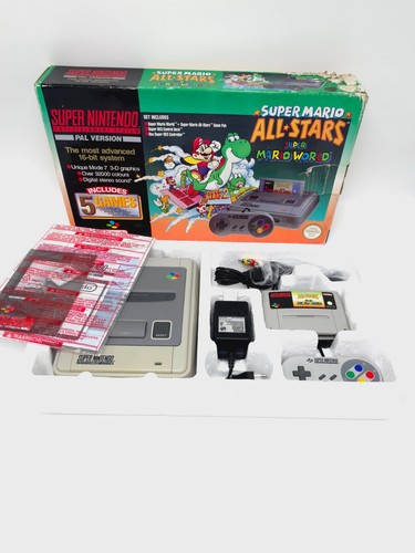 Super Nintendo SNES Super Mario All Stars Super Mario World Console Set - Imagen 2 de 19