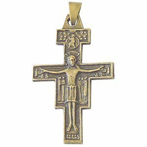 San Damiano crucifix - Bronze (4.1cm or 1.6") Rosary/Pendant - Picture 1 of 2