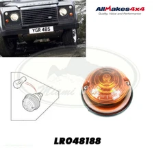 LAND ROVER FRONT INDICATOR AMBER LIGHT LAMP ASSY DEFENDER LR048188 ALLMAKES4x4