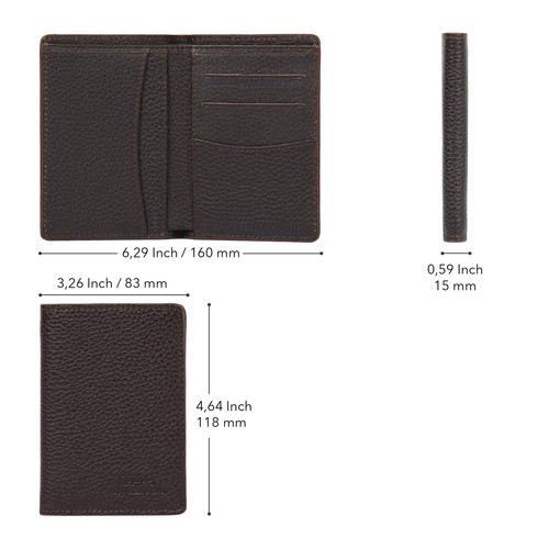 Bifold Leather Wallet, Passport Style, ID, Bank Cards, Cash, RFID Blocking - Picture 16 of 28