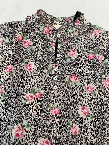 HANNAH BANANA tween girls 10 l/s animal print floral tiered party dress - Picture 2 of 4