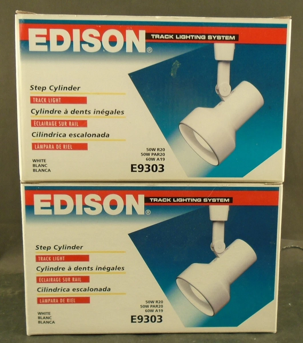 2 Edison Track Lighting System E9303 Step Cylinder Lights Brand