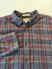 LL Bean Mens Shirt Flannel XXL-Reg Traditional Fit Long Sleeve Multicolor Plaid