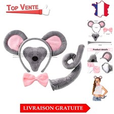Déguisement Souris: Oreilles, Nez, Queue et Nœud Papillon pour Fêtes d'Halloween