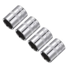 4Pcs 1/4-inch Drive 13mm Steel Chrome Plated 6-Point Shallow Socket
