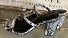 A NEW DAY Black REPTILE Snake Strappy Open Toe Block Mid Heel Sandals 6.5 — photo 2