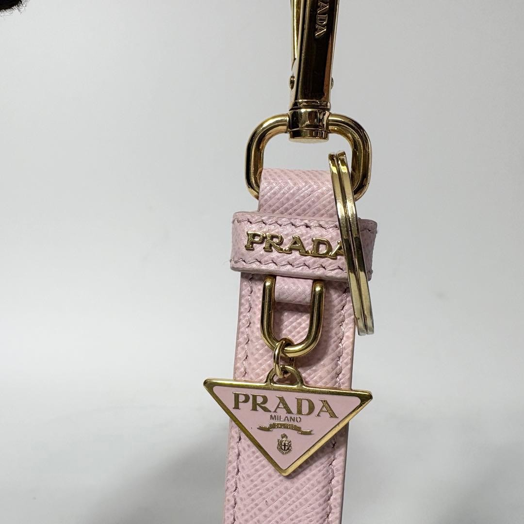 Prada PRADA Saffiano Triangular Plate Keyring Key… - image 2