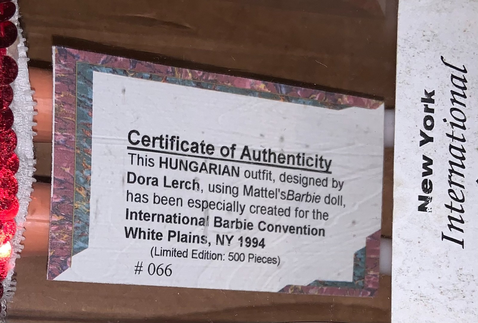 1994 New York International Barbie Convention Holland Doll White Plains NY #066