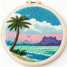 DIY Punch Needle Kits Palm Tree and Colorful ...